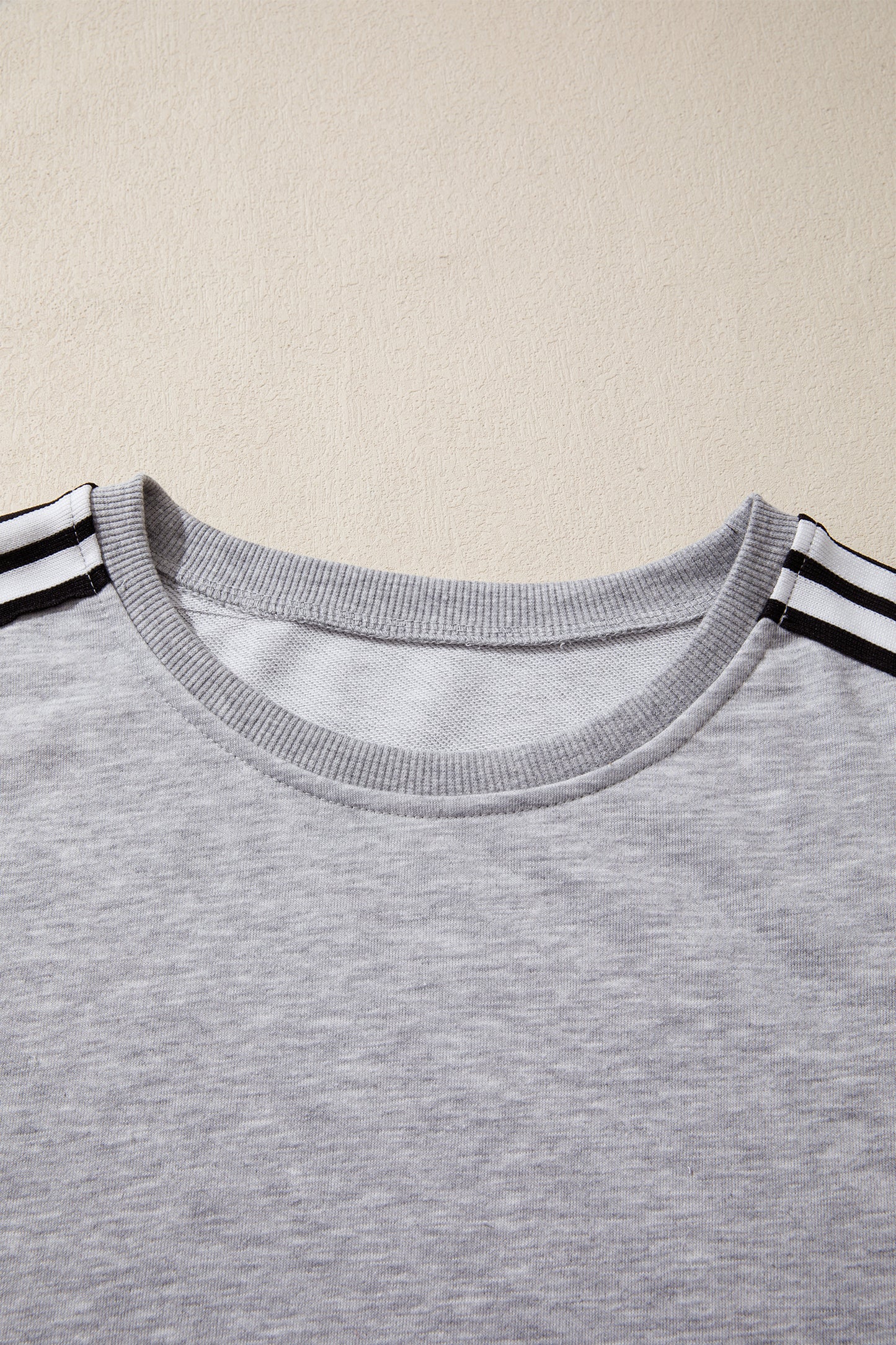 Stripe Patchwork Raw Edge Oversize Tee