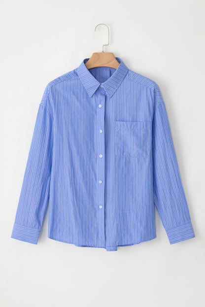 Stripe Long Sleeve Buttoned Shirt