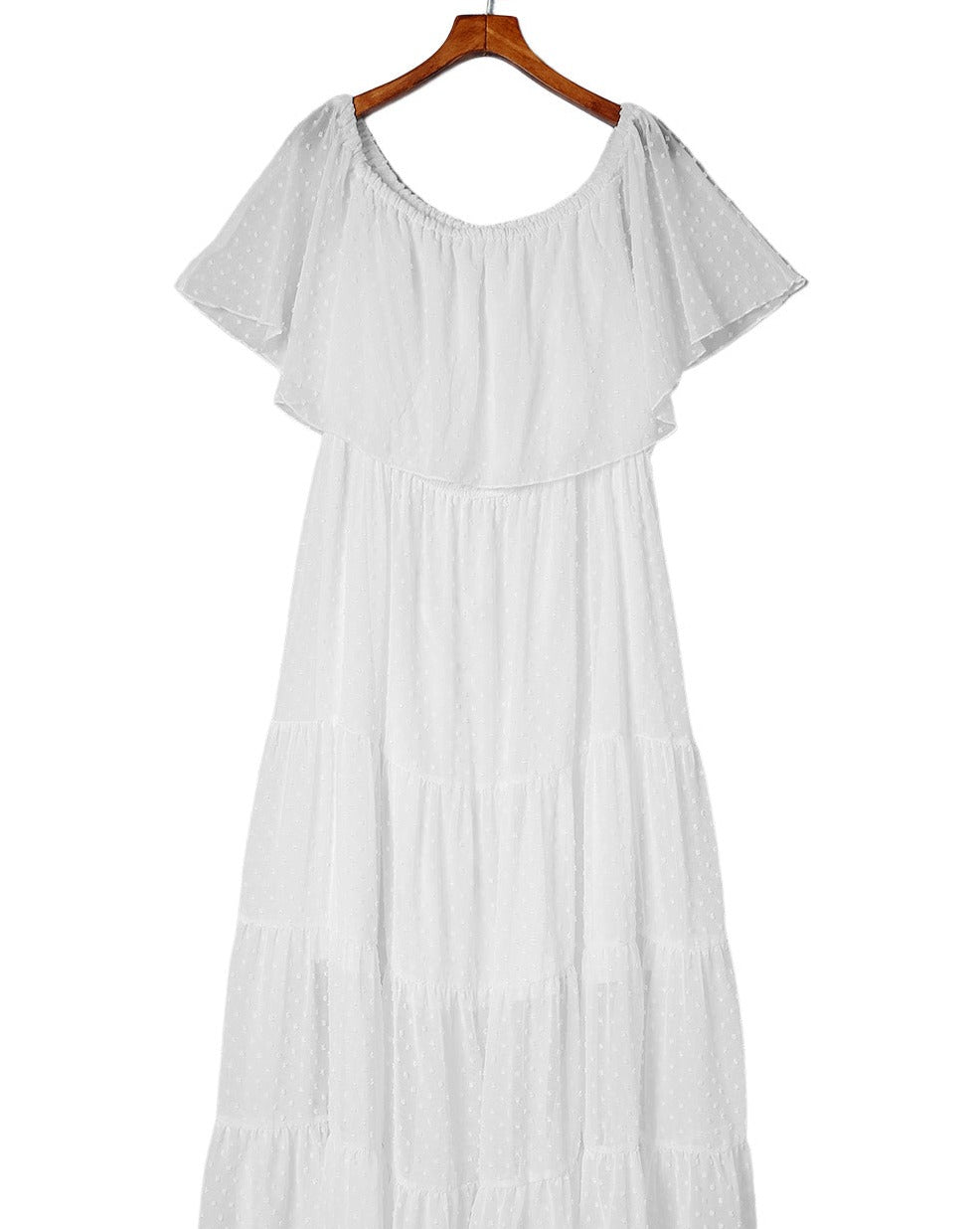 Swiss Dot Tiered Maxi Dress Plus Size