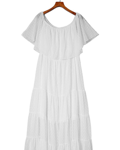 Swiss Dot Tiered Maxi Dress Plus Size