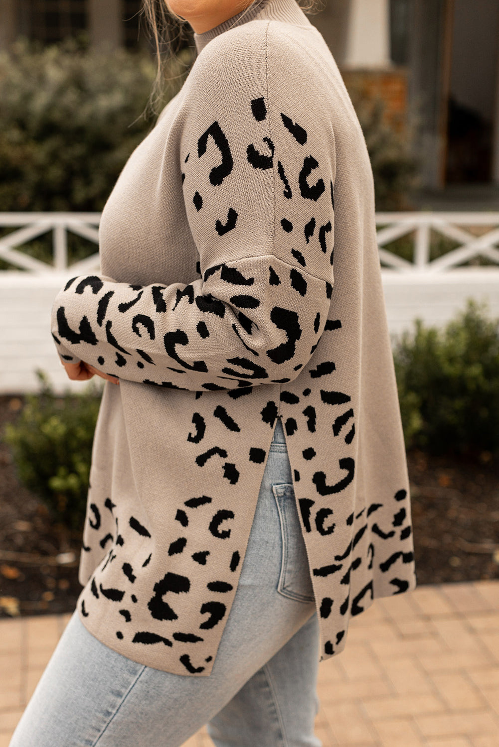 Leopard Colorblock Sweater Plus Size