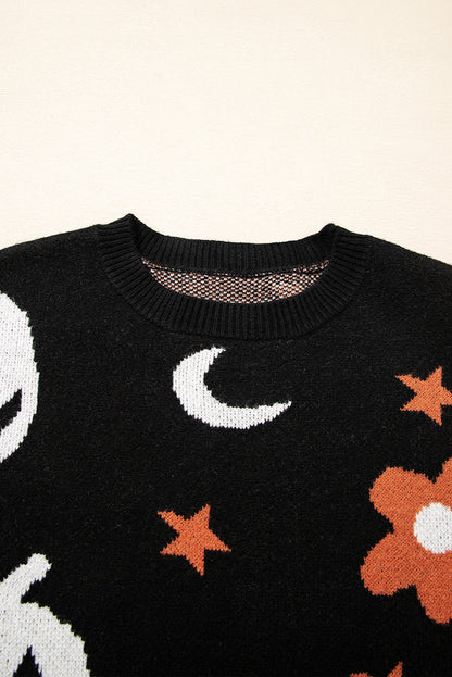 Halloween Mythical Night Drop Shoulder Sweater