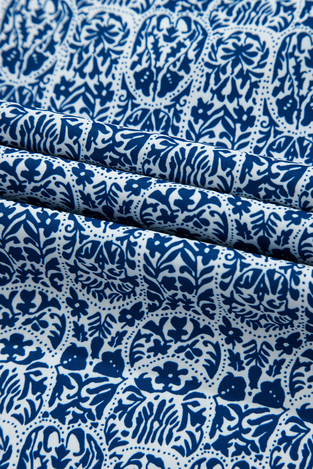 Floral Stripe Contrast Ric-Rac Puff Sleeve Top