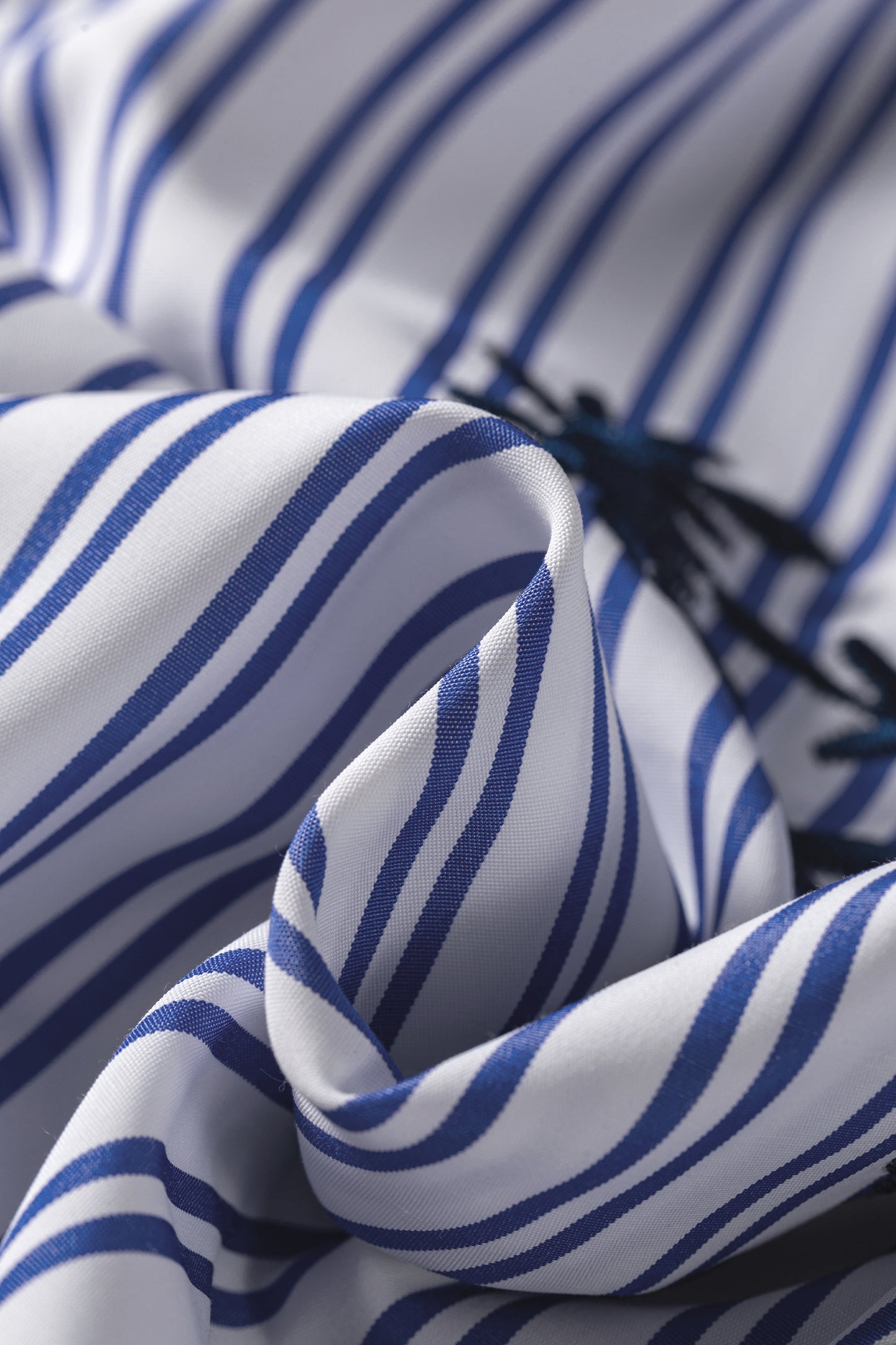 Stripe Embroidered Button Front Long Sleeve Shirt