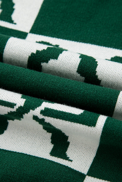 Checker Bow Crewneck Sweater