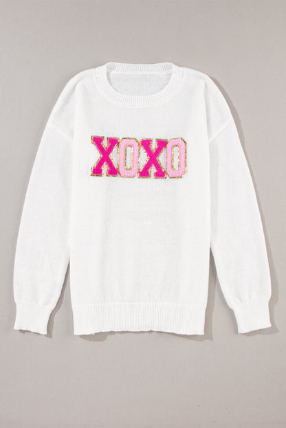 XOXO Heart Round Neck Sweater