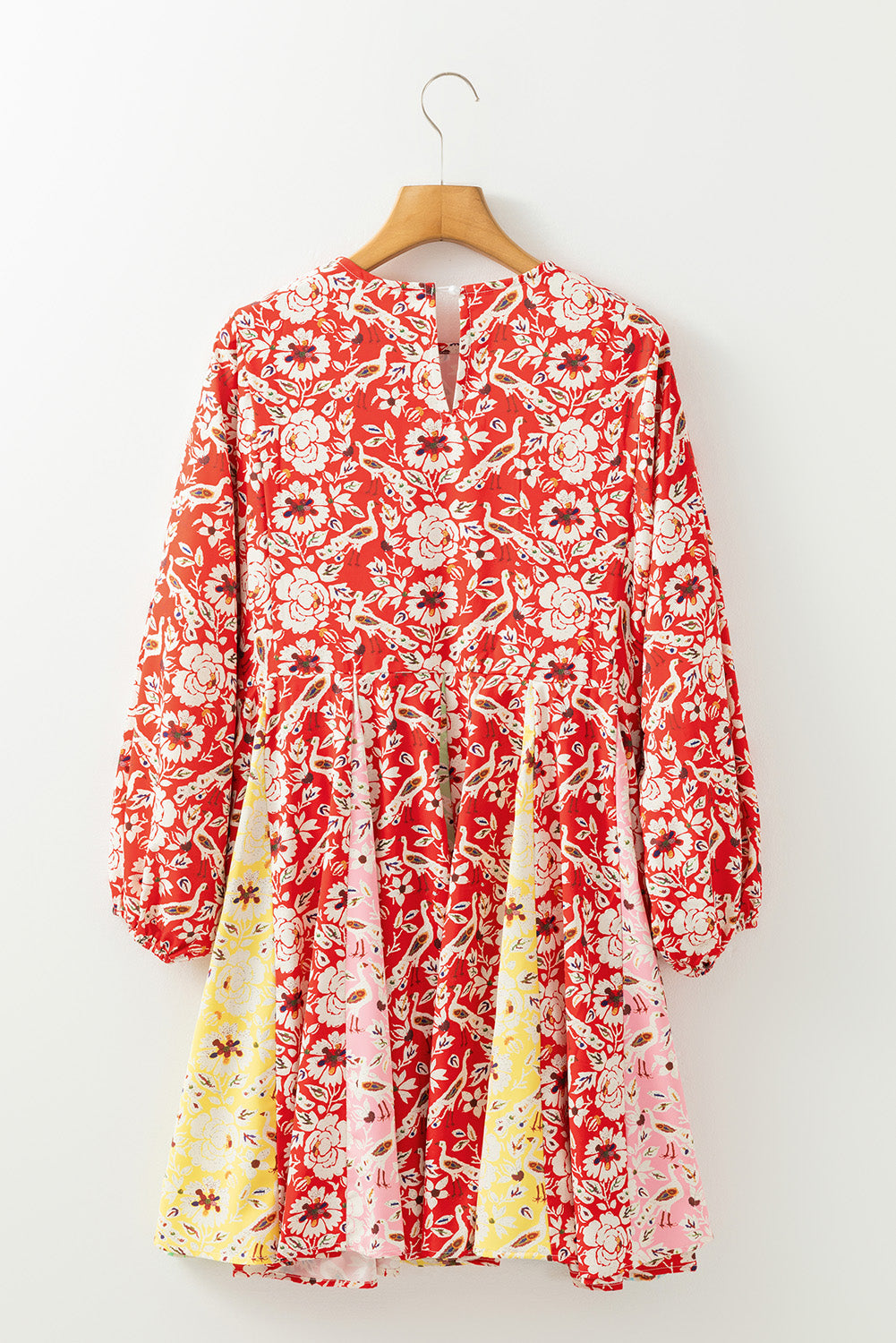 Floral Patchwork Long Sleeve Dress