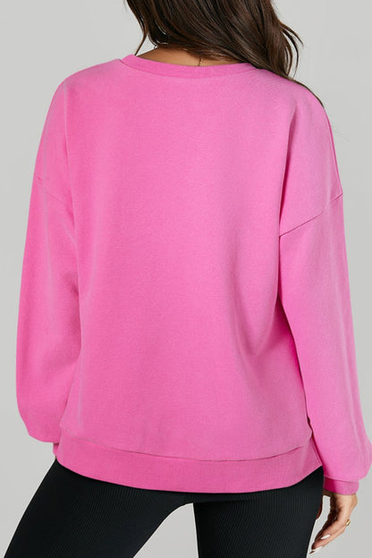 Solid Fleece Lined Sweatshirt