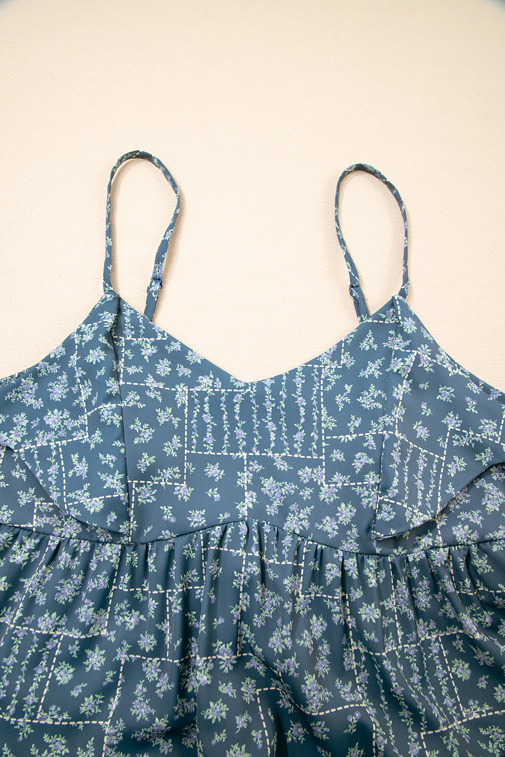 Floral Knot Spaghetti Straps Flared Dress