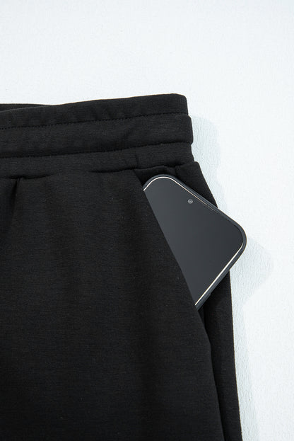 Solid Quarter-Zip Top and Drawstring Pants Set