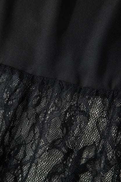 Solid Lace Patchwork Sleeveless Maxi Dress
