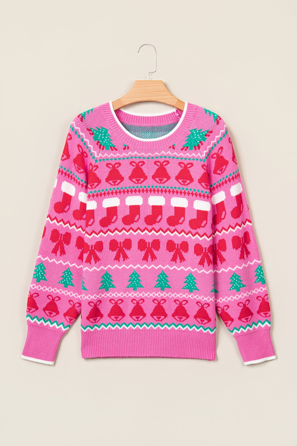 Christmas Graphic Print Round Neck Sweater