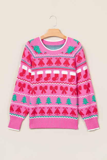 Christmas Graphic Print Round Neck Sweater