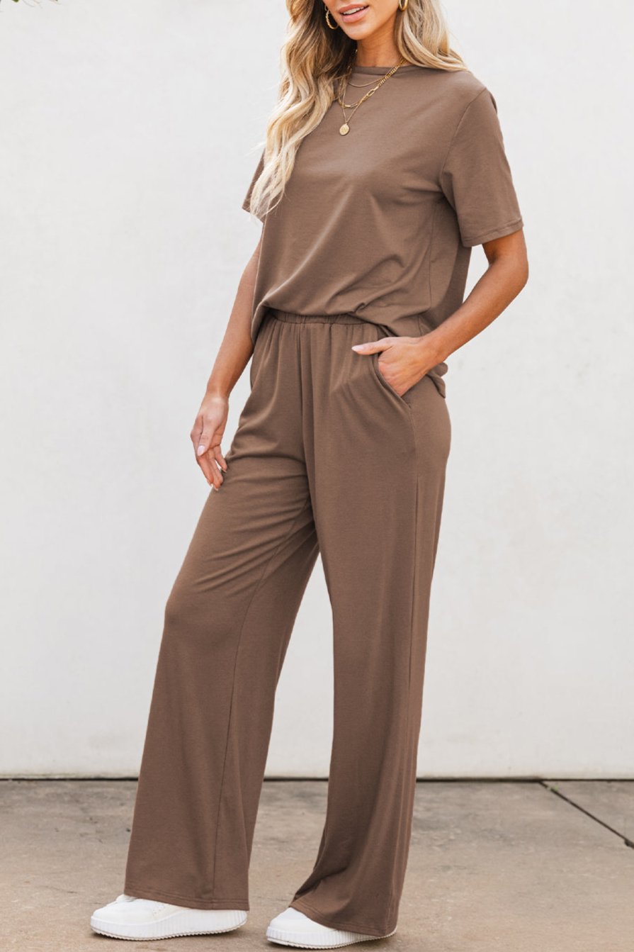 T-Shirt and Wide Leg Pants Set