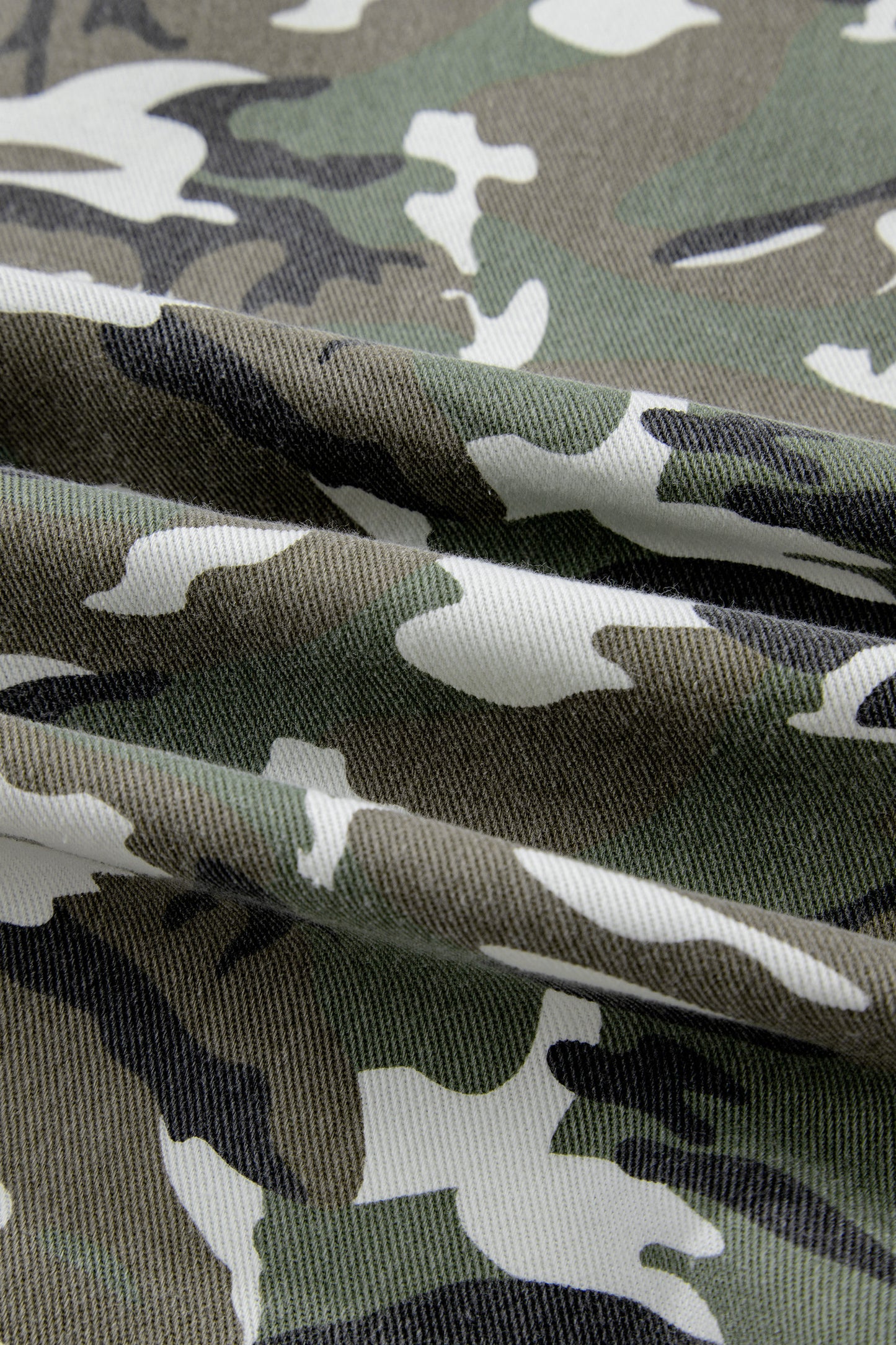 Camo Denim Chest Pocket Buttoned Jacket