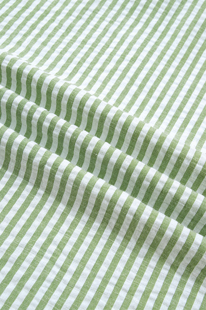 Stripe Collared V-Neck 3/4 Sleeve Blouse