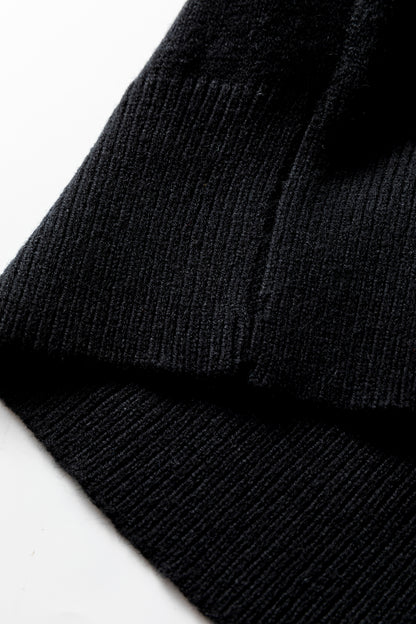 Solid High Neck Sweater and Pleated Mini Skirt Set