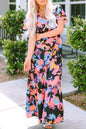 Abstract Floral Tiered Maxi Dress