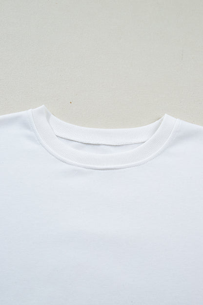 Solid Drop Shoulder Long Sleeve Top