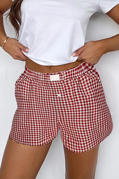 Plaid Gingham High Waist Shorts