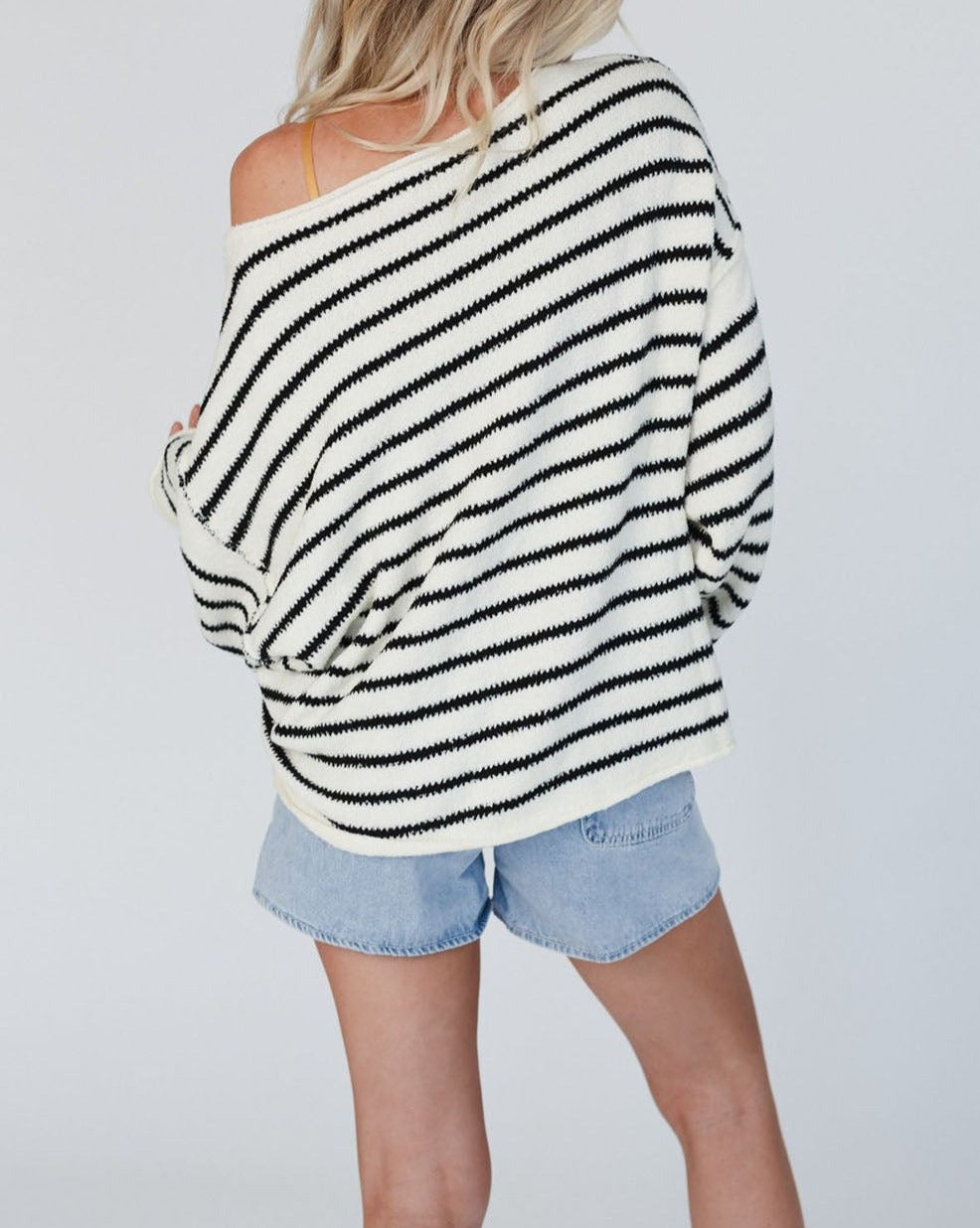 Stripe Drop Shoulder Oversized Sweater