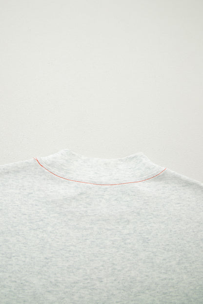 Reversible Contrast Stitching Mock Neck T-Shirt