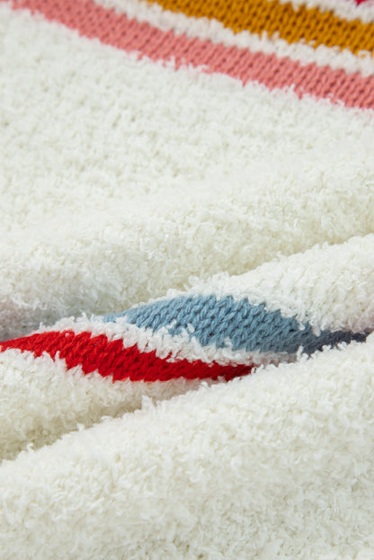 Stripe Colorblock Long Sleeve Hooded Sweater