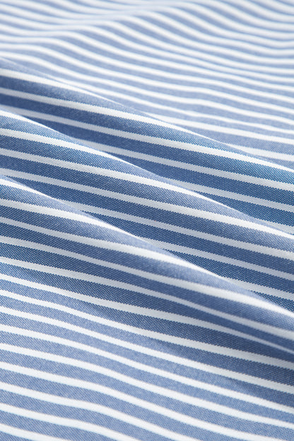 Plus Size Stripe Patchwork Lace Trim 3/4 Sleeve Maxi Dress