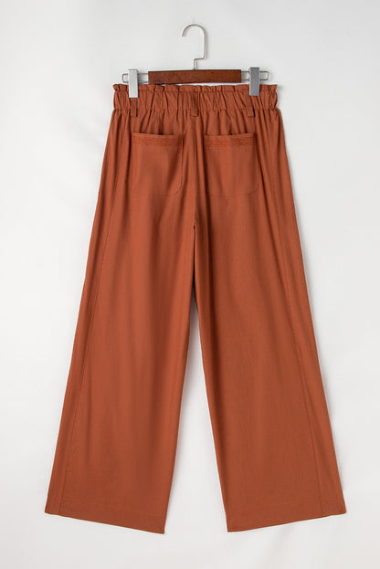 Elastic Waist Straight Leg Pants