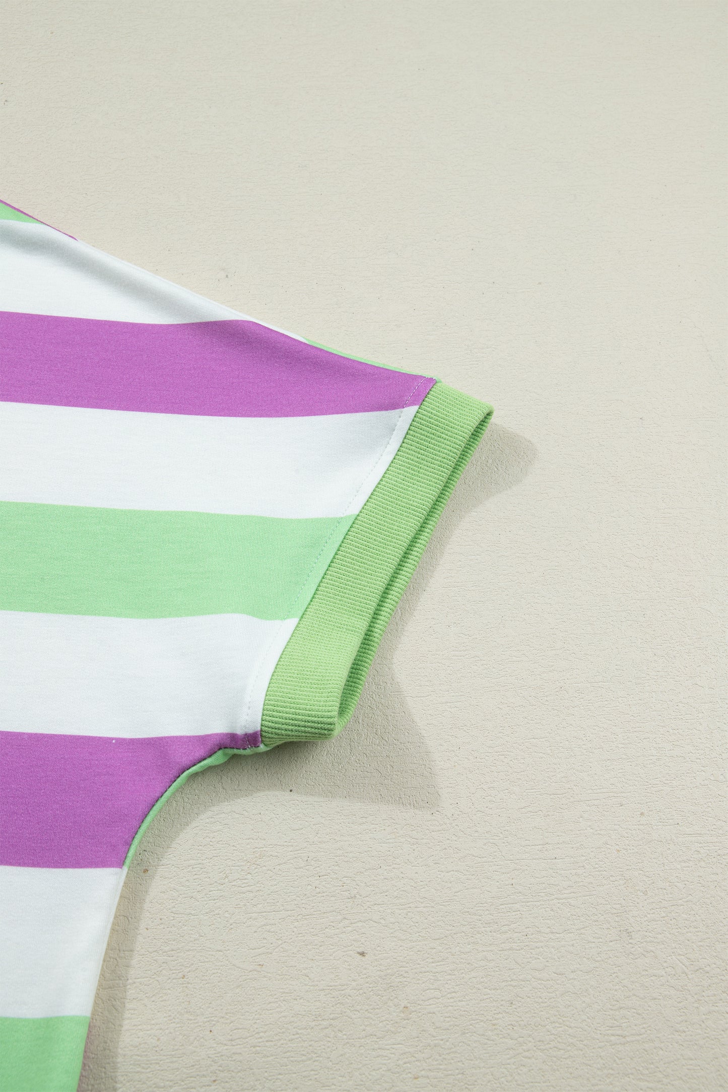 Stripe Lucky Clover Embroidered Dolman Sleeve Tee