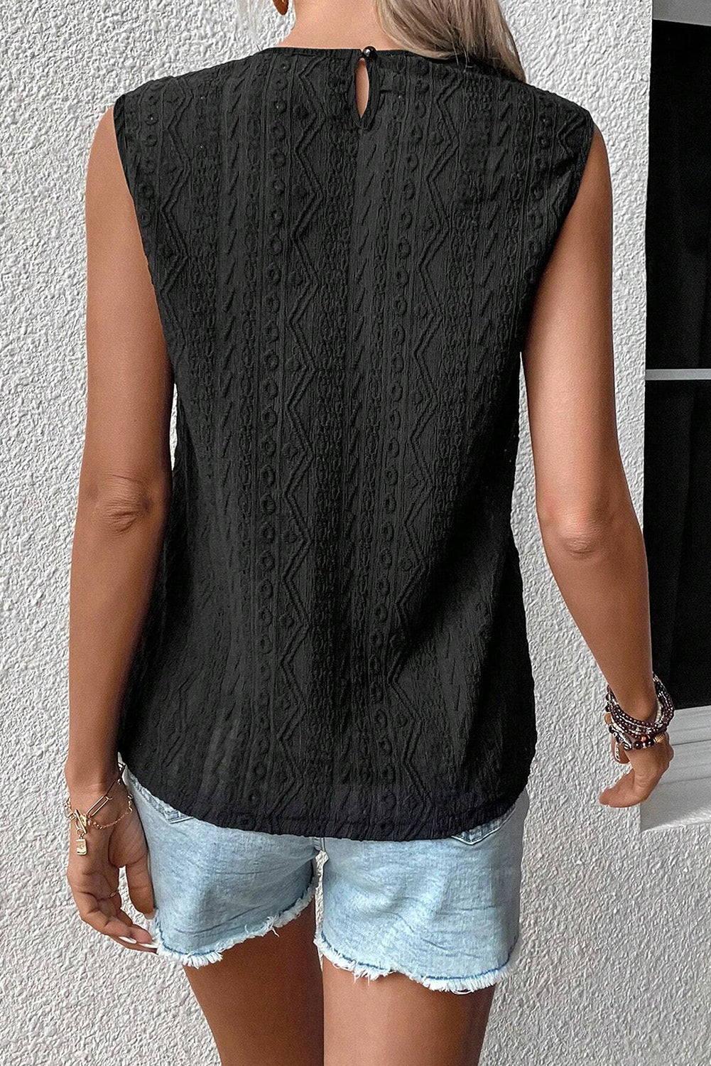 Lace Keyhole Back Tank Top