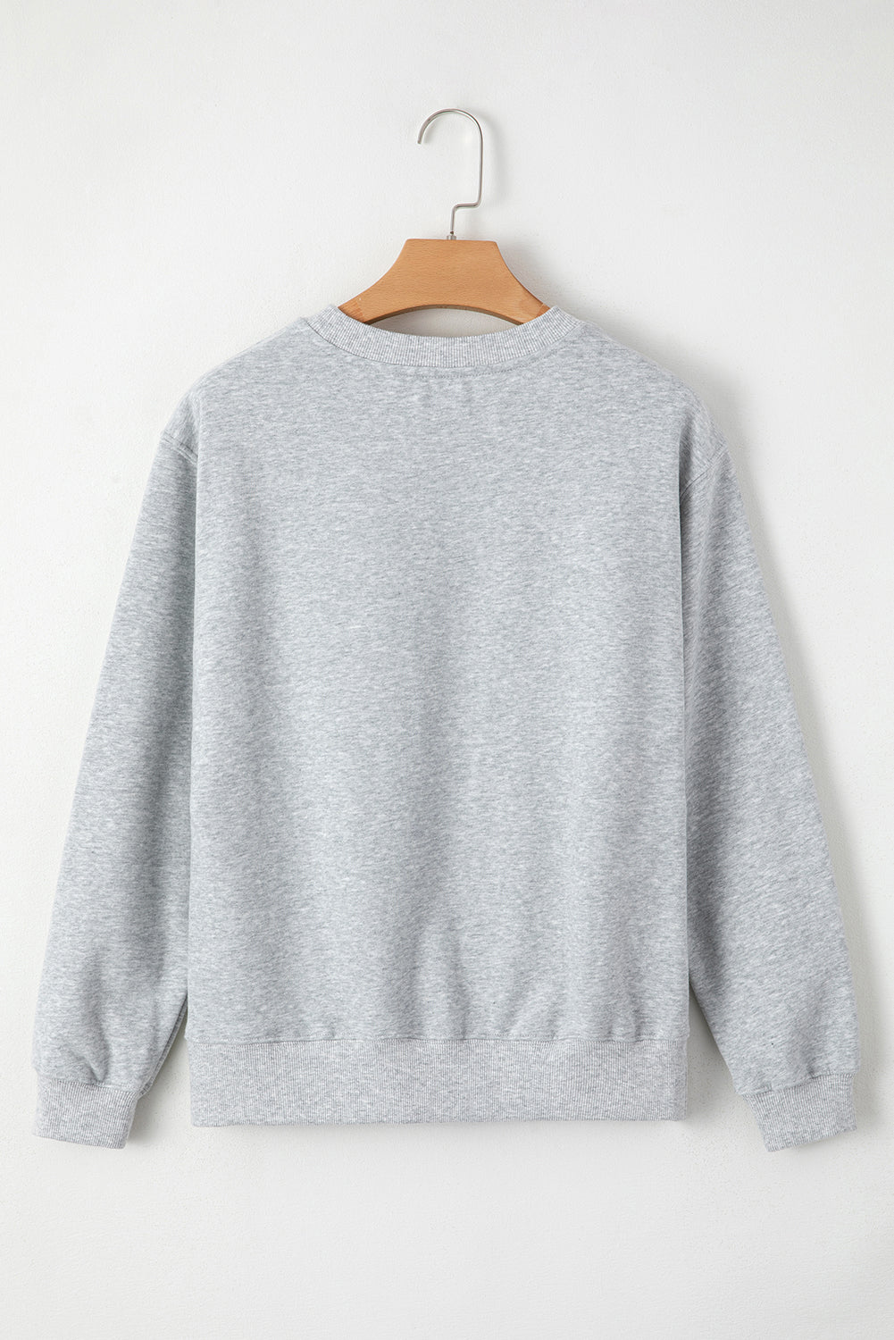 Solid Fleece Lined Drop Shoulder Terry Sweatshirt