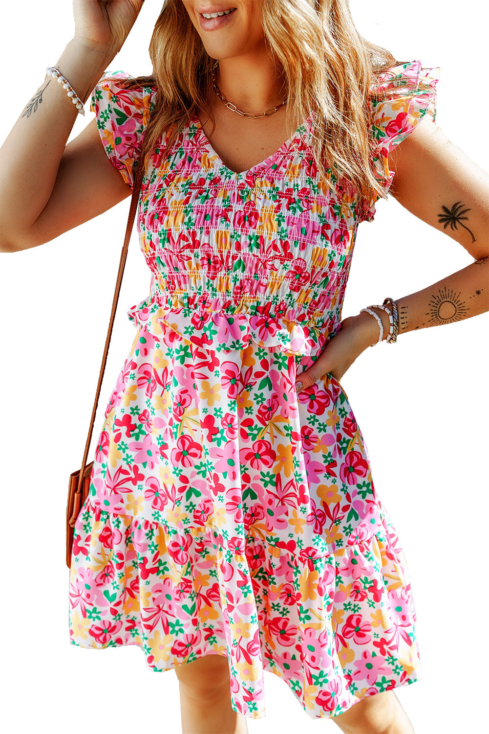 Floral Smocked Bodice Dress