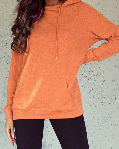 Mineral Wash Pullover Pocketed Hoodie