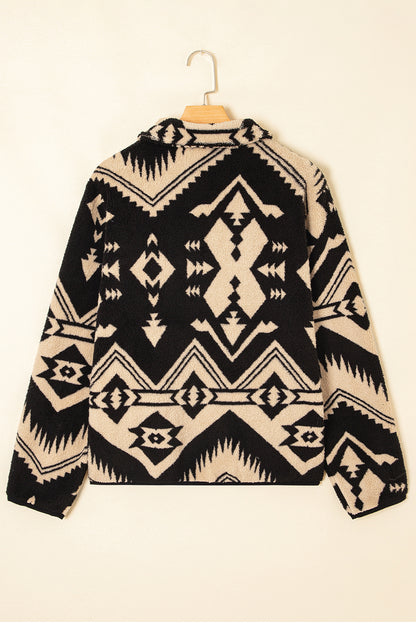 Western Aztec Fleece Half Zip Sweatshirt