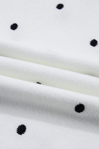 Polka Dot Bubble Short Sleeve Sweater