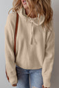 Solid Drawstring Hood Pullover Sweater