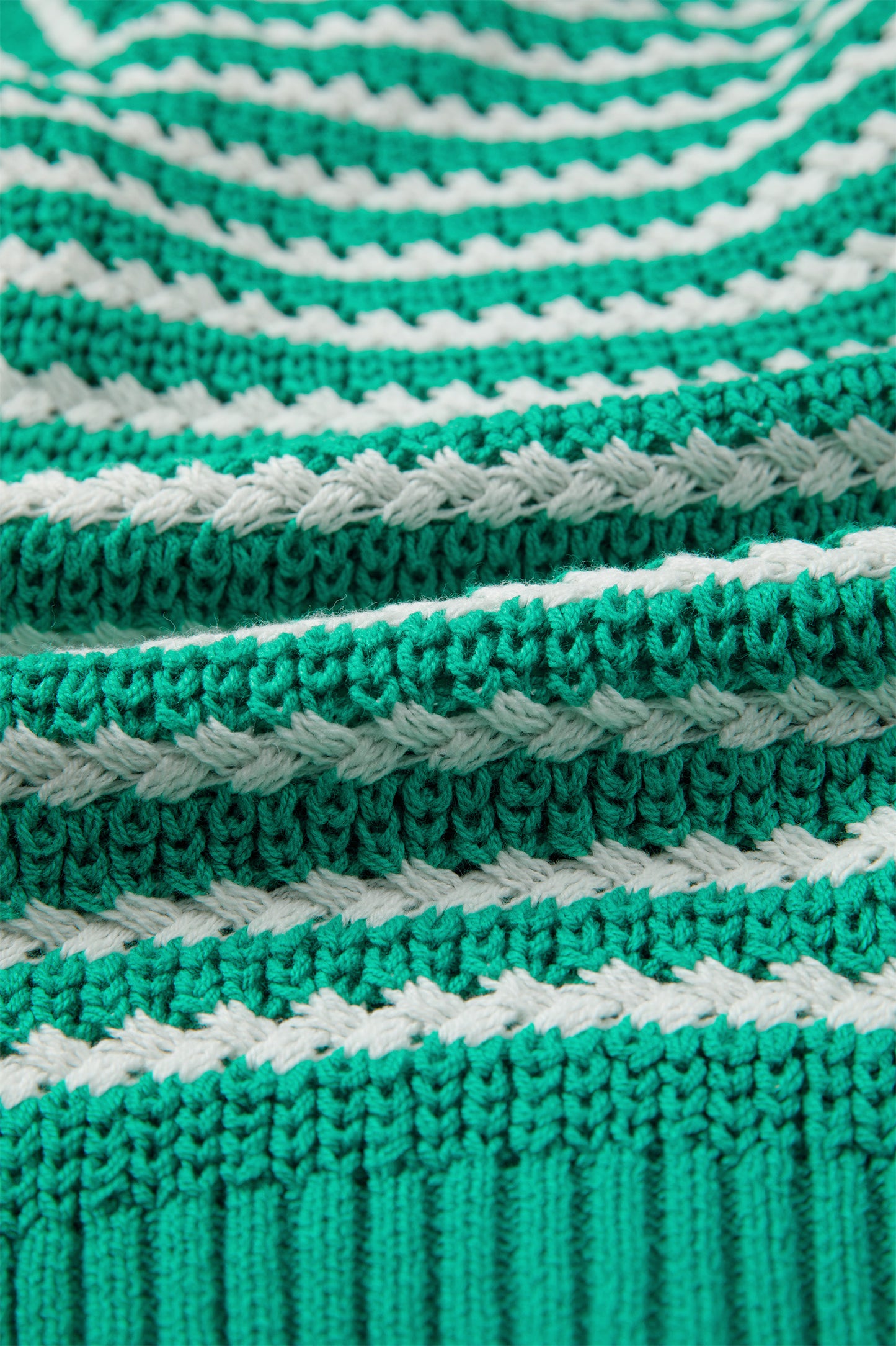 Stripe Bow Tie V-Neck Short Sleeve Sweater