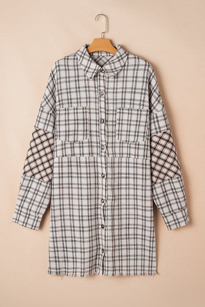 Plus Size Plaid Long Sleeve Shirt Dress