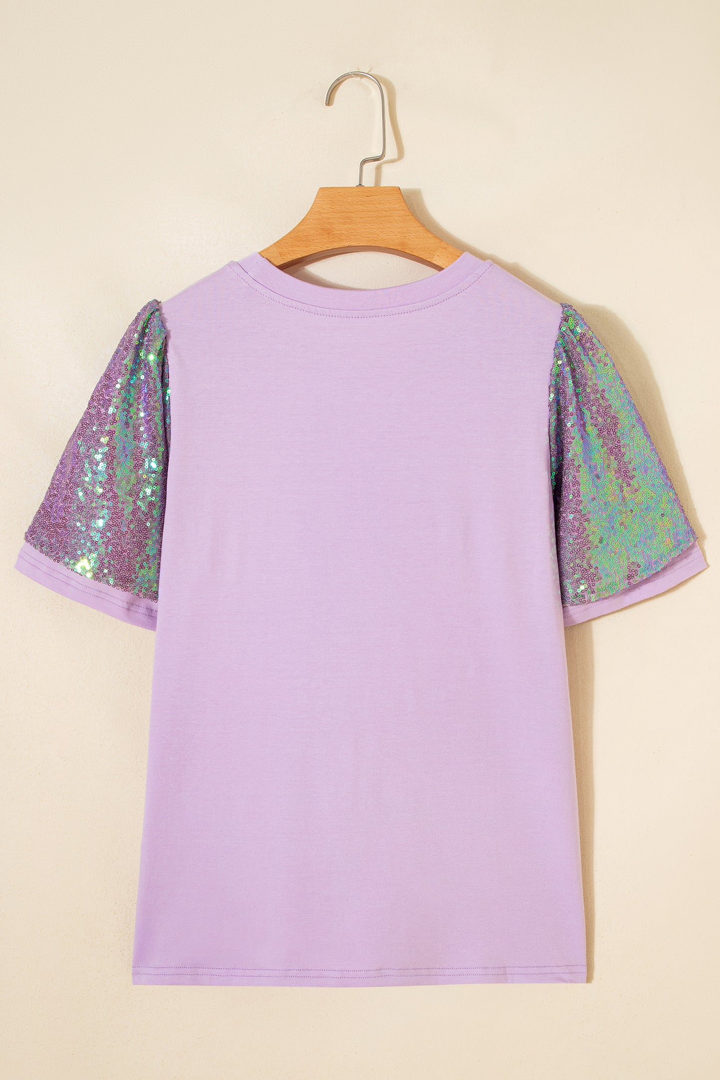 Mardi Gras Sequin Graphic Patchwork T-Shirt