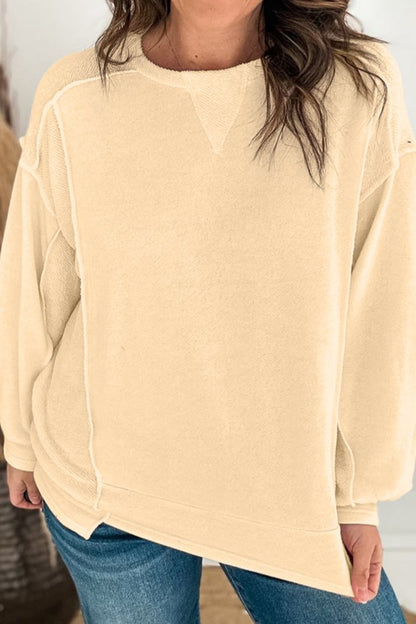 Reverse Seam Round Neck Sweatshirt