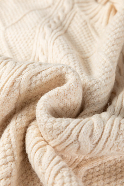 Cable Knit Drop Shoulder Sweater Dress