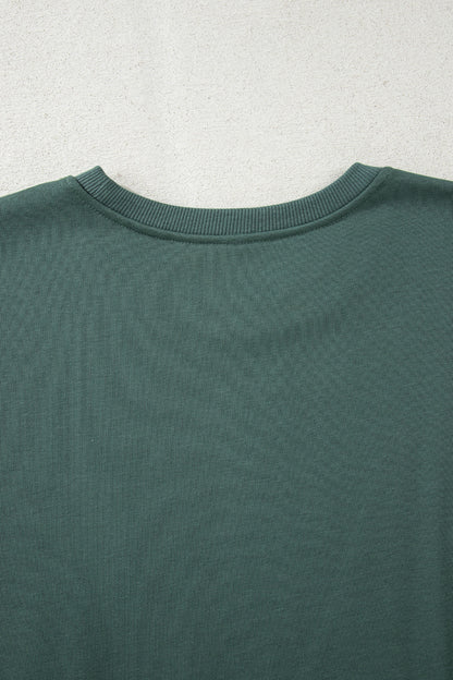 Solid Side Slit Sweatshirt and Leggings Set