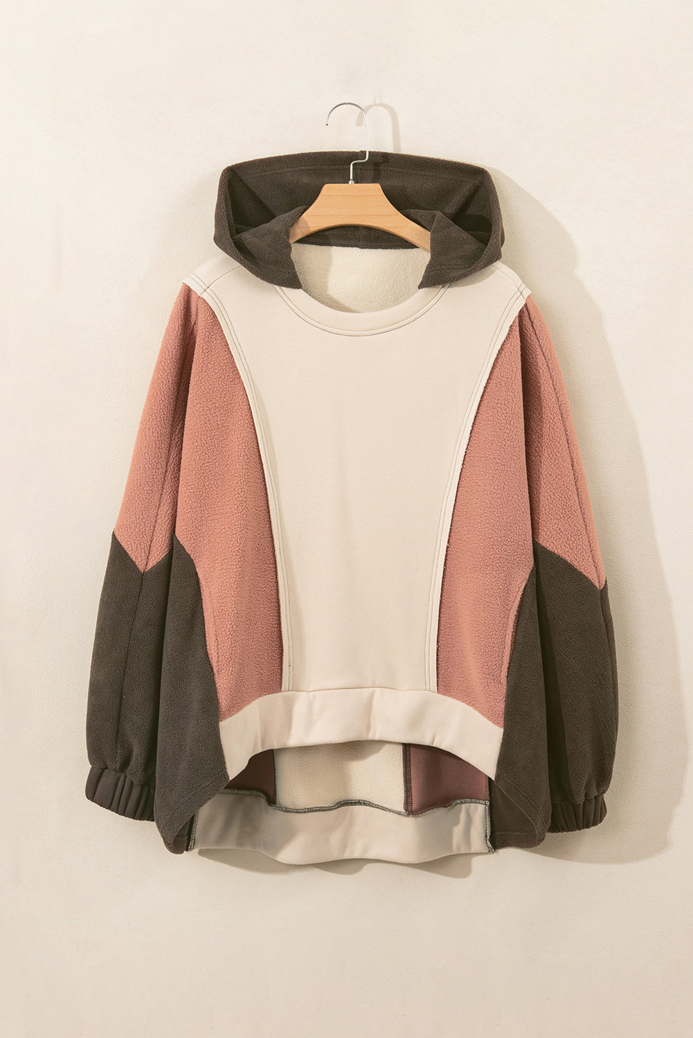 Colorblock High Low Oversized Hoodie