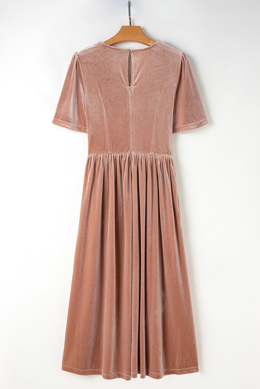 Velvet Short Sleeve Maxi Dress