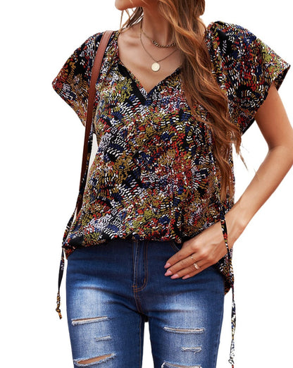 Floral Short Sleeve Blouse