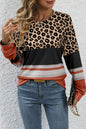 Leopard Colorblock Long Sleeve Top