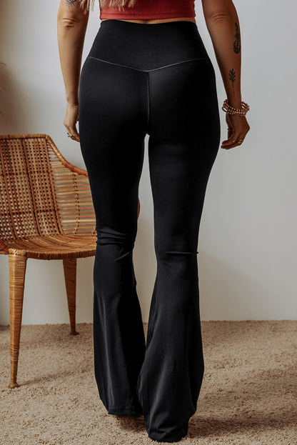 Dipped High Waist Flare Leggings