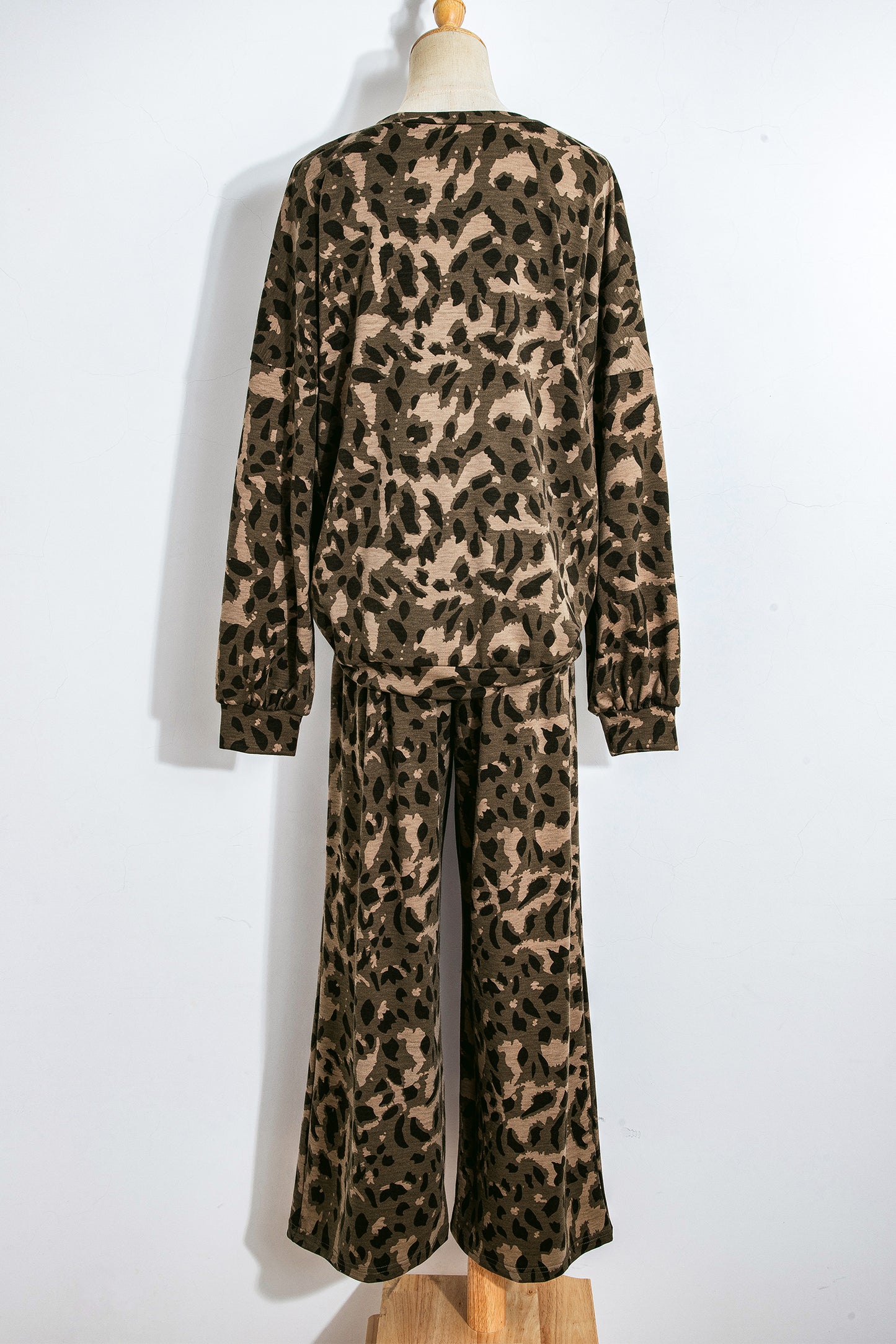 Leopard Patchwork Pullover and Drawstring Pant Set