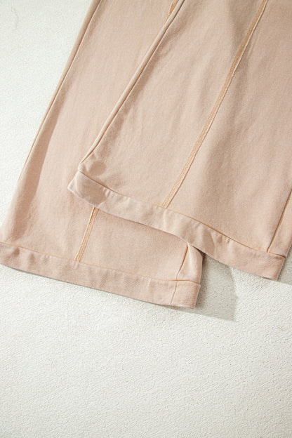 Solid Mineral Wash High Waist Wide Leg Pants